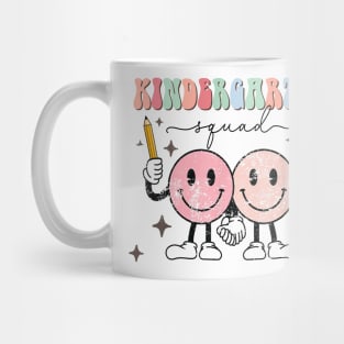 Kindergarten Squad Groovy Face Back To School Teacher Kids Mug